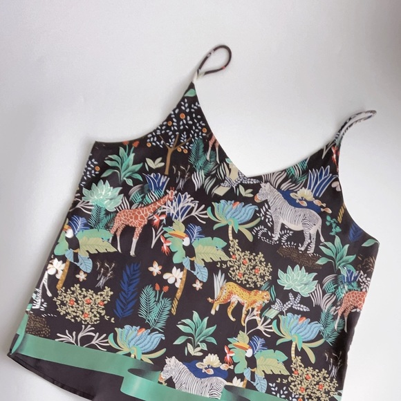 NEW Spaghetti Strap Tank Top Camisole Safari Print - Picture 7 of 11